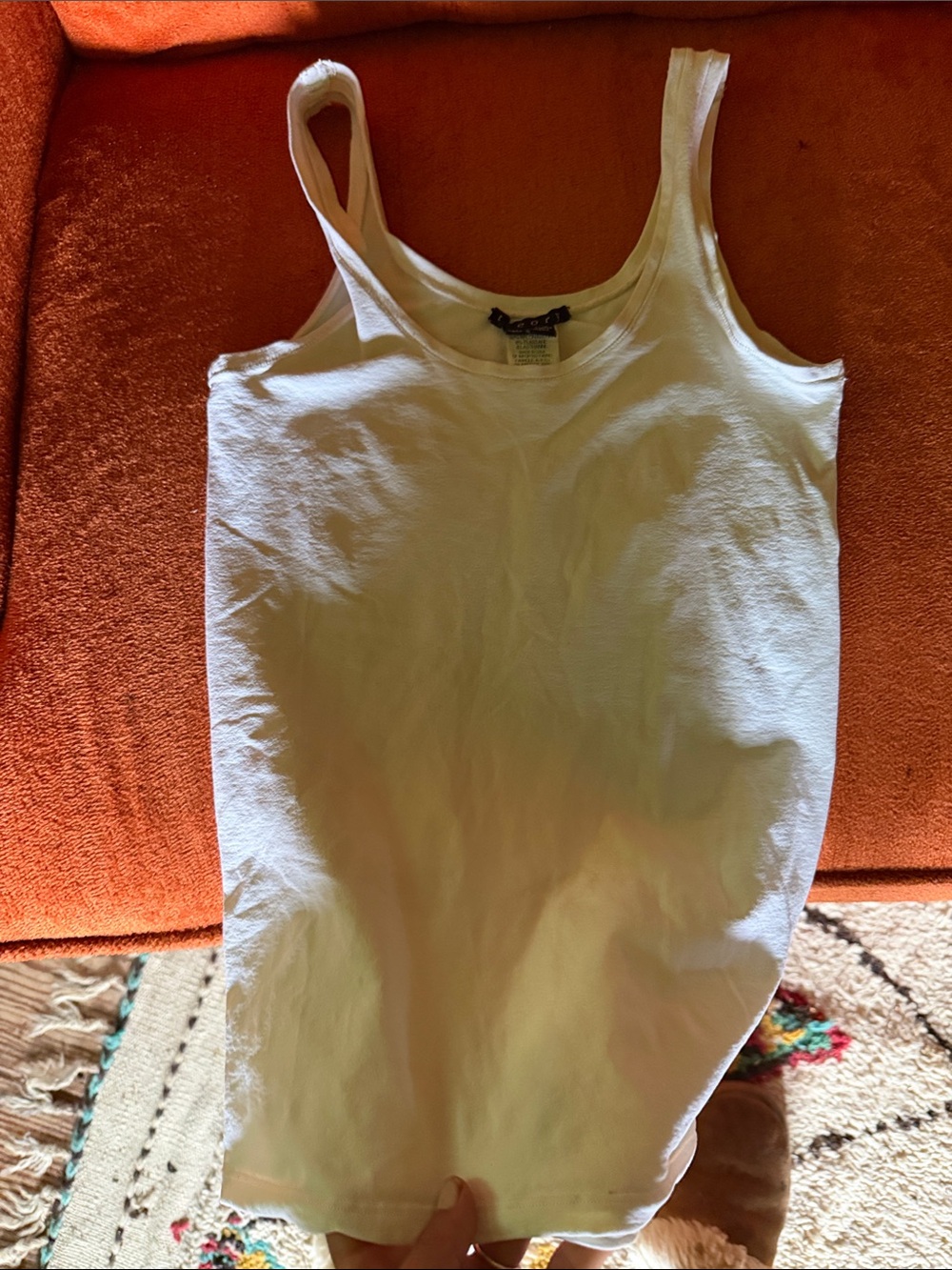 Theory White stretchy one size Tank Top